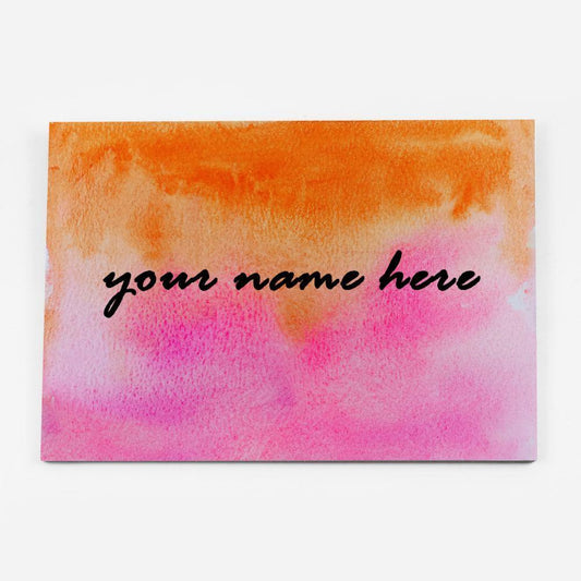 Hand-painted Customized Name Plate - Red and Orange Dual Ombre - Rectangle