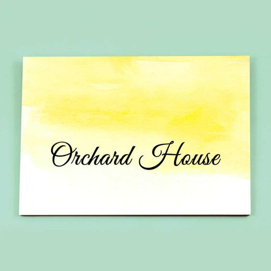 Hand-painted Customized Name Plate - Yellow Ombre - Rectangle