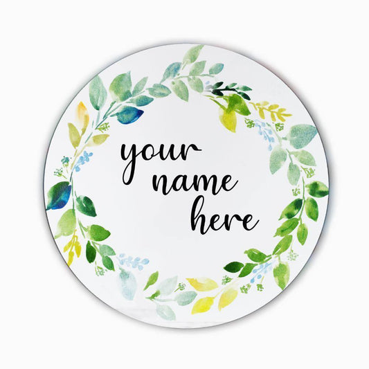 Vibrant Petals - Hand-painted Floral Nameplate - Round