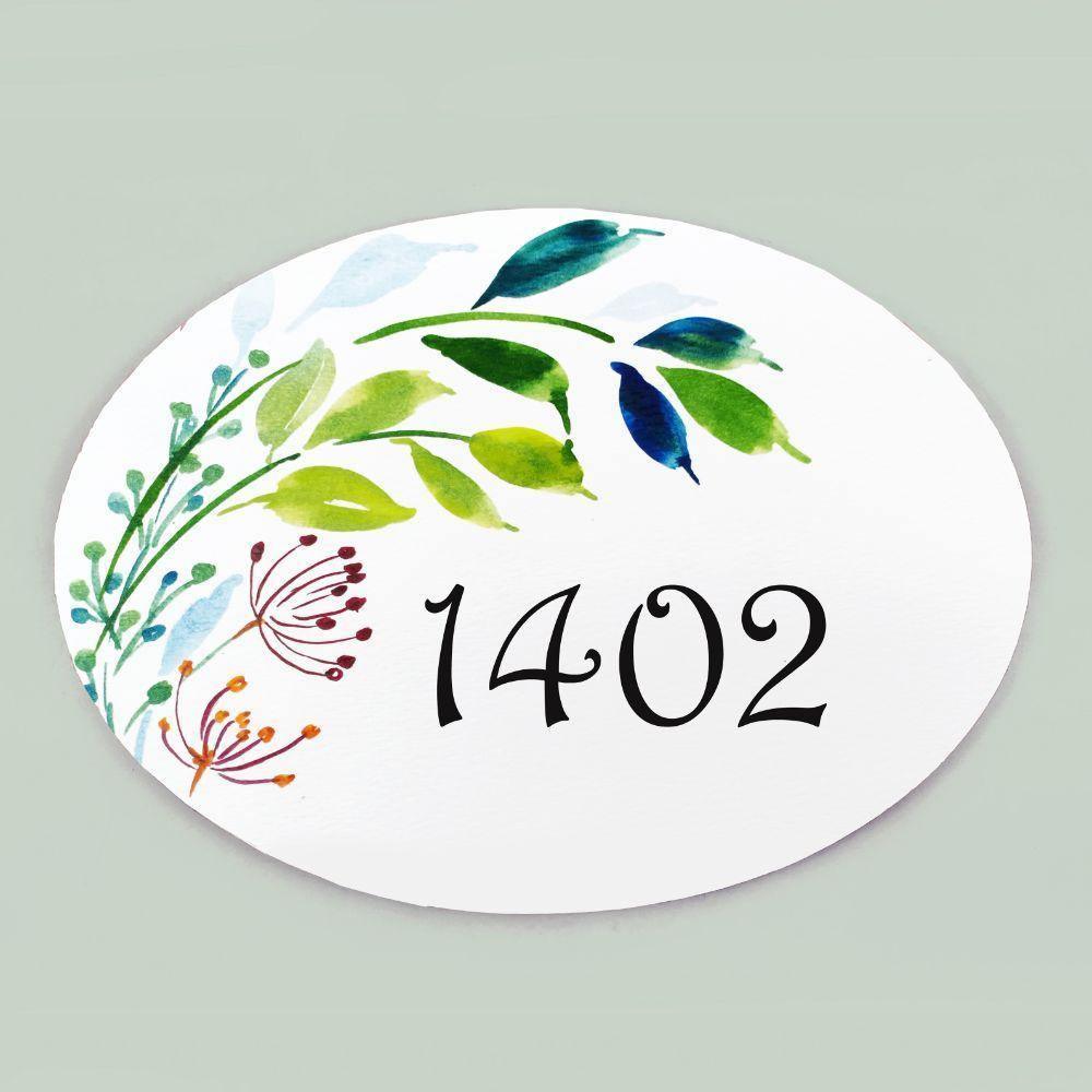 Floral Symphony - Hand-painted Floral Nameplate - Oval