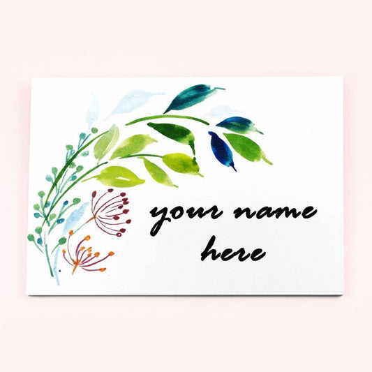 Floral Symphony - Hand-painted Floral Nameplate - Rectangle