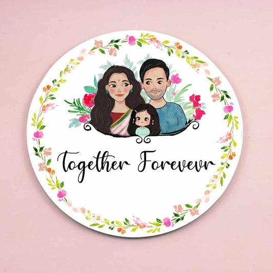 Hand-painted Customized Family Name Plate - Round