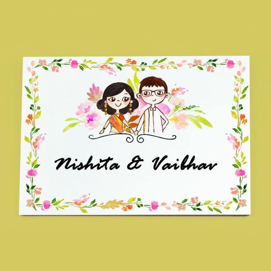 Forever Couple - Hand-painted Customized Name Plate - Rectangle