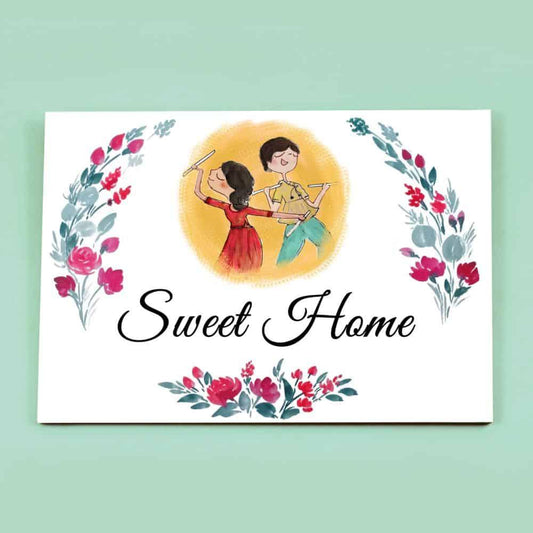 Dance Couple - Hand-painted Customized Name Plate - Rectangle