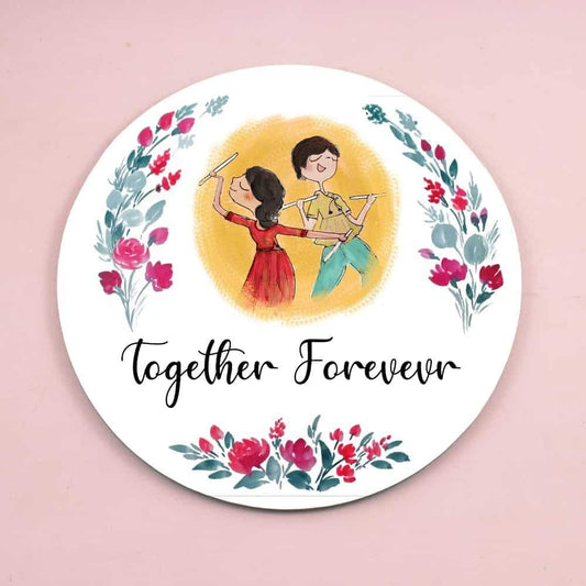 Dance Couple - Hand-painted Customized Name Plate - Round