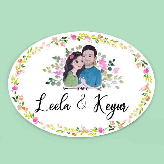 Hand-painted Customized Name Plate - Me and My - Oval