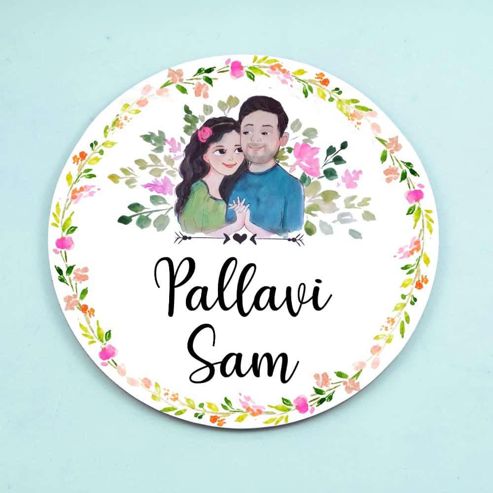 Hand-painted Customized Name Plate - Me and My - Round