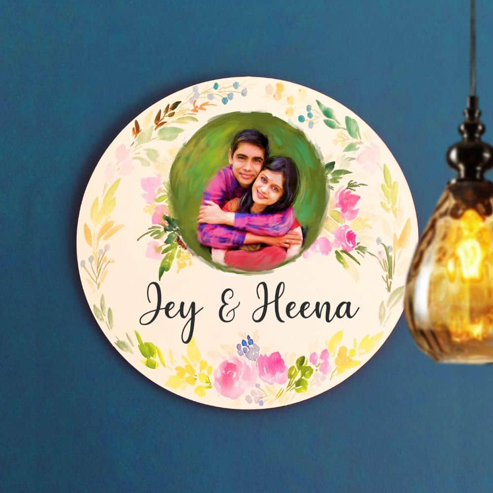 Hand-painted Personalized Name Plate - Digital Portrait from Photo