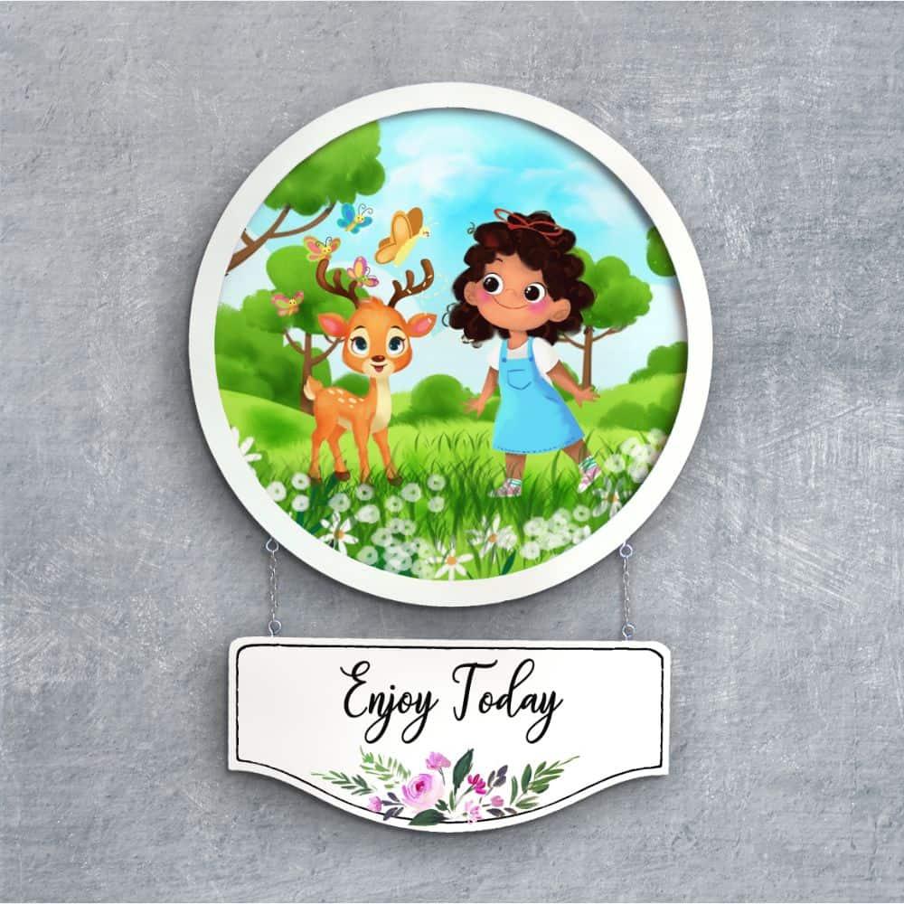 Photo Caricature Nameplate - Childhood - Bambi & I