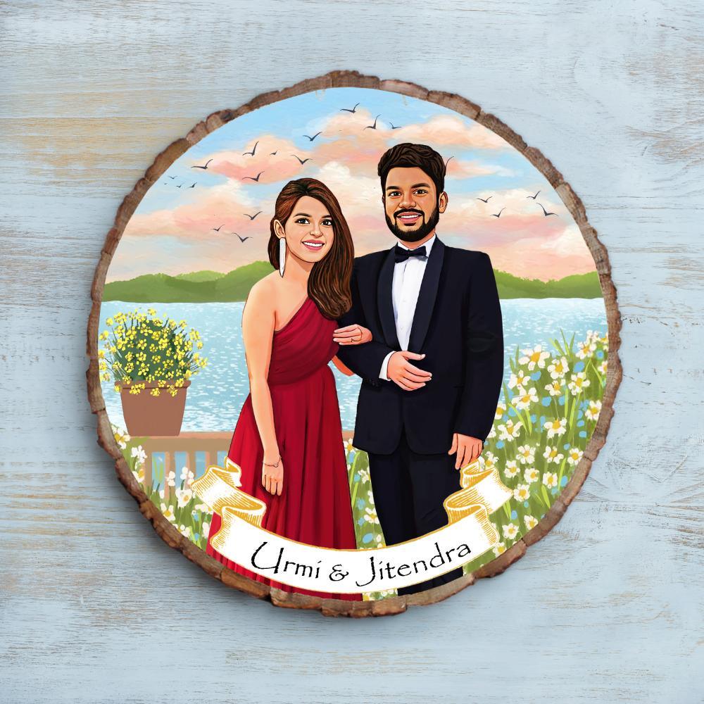 Photo Caricature Nameplate - Couple Goal - Scenic Click