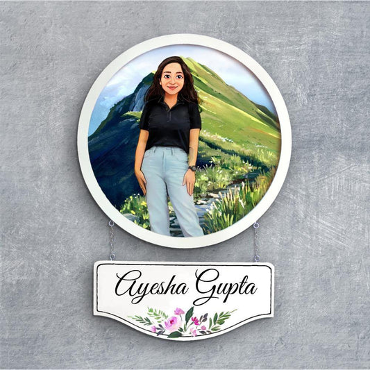 Photo Caricature Nameplate - Picture Perfect - Sunny Slopes