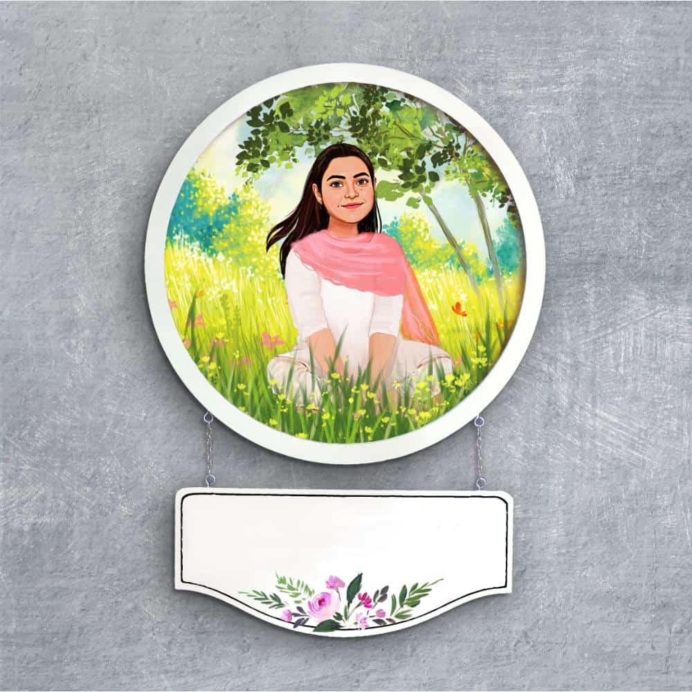 Photo Caricature Nameplate - Picture Perfect - Garden of Memories