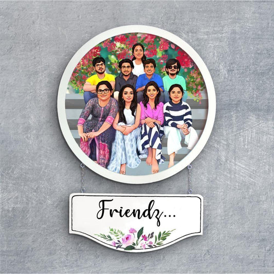 Photo Caricature Nameplate - Family and Friends - Blooming Memories