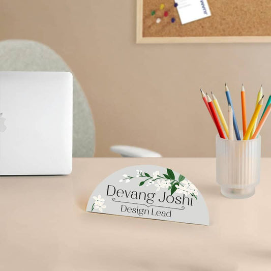Jasmine Whisper Personalized Desk Nameplate