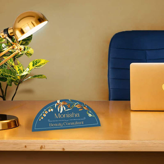 Azure Botanica Desk Nameplate