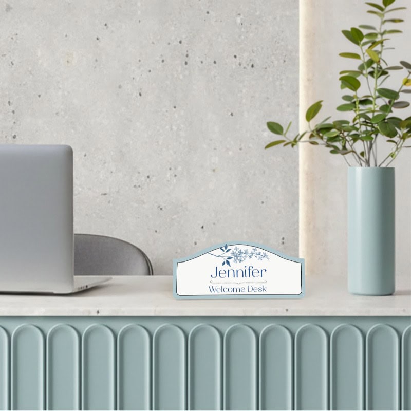 Porcelain Bloom Desk Nameplate