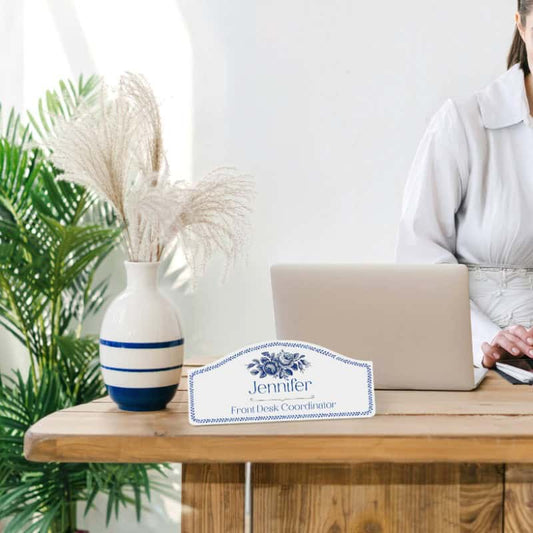 Blush Scroll Desk Nameplate