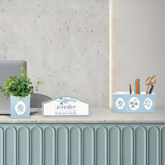 Porcelain Bloom Workspace Set