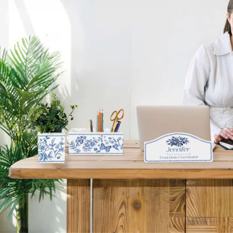 Blush Scroll Workspace Set