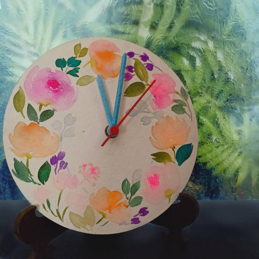 Floral Bouquet - Hand-painted Table Clock