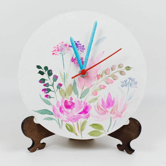 Floral Bunch - Hand-painted Table Clock
