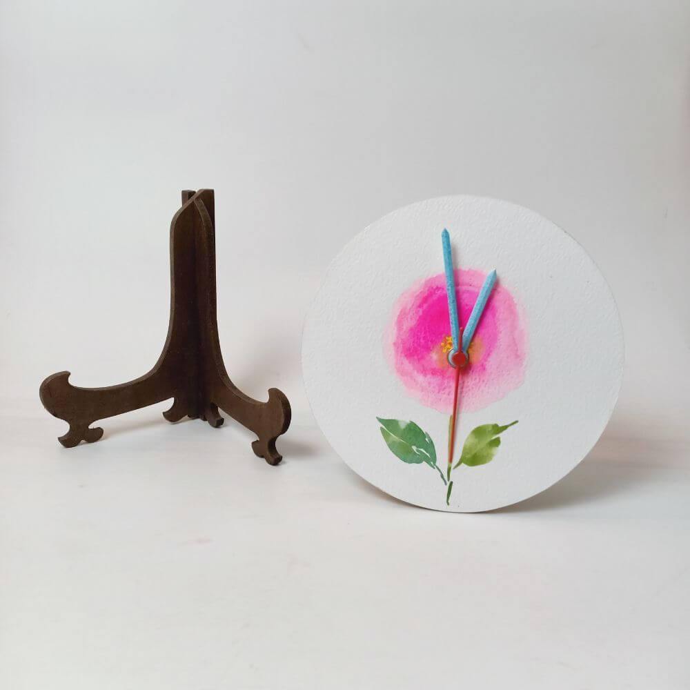 One Flower - Hand-painted Table Clock