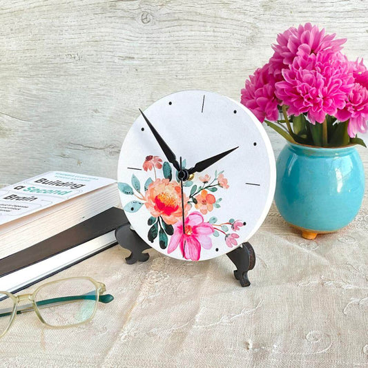 Blooming Away Table Clock