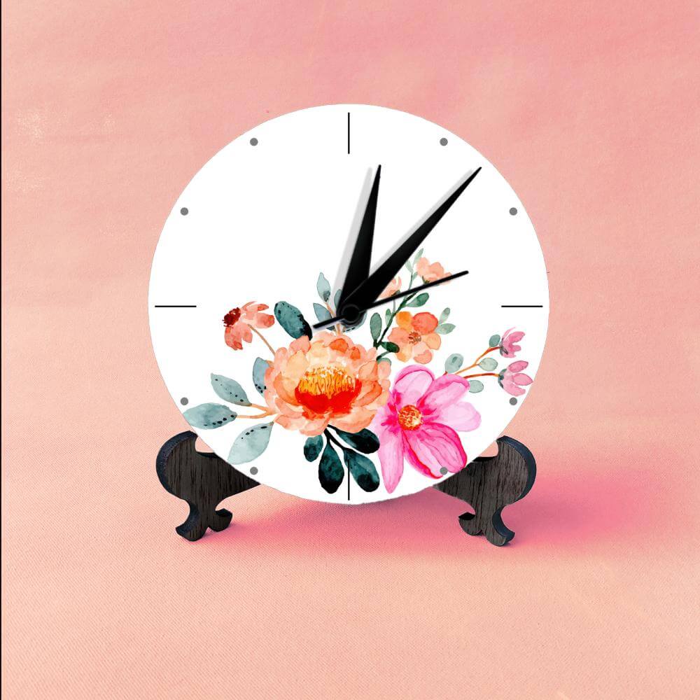 Blooming Away Table Clock