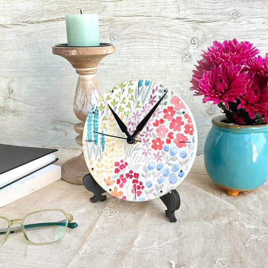 Flower Cluster Table Clock
