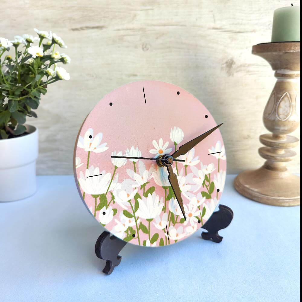 Pastel Peach Table Clock