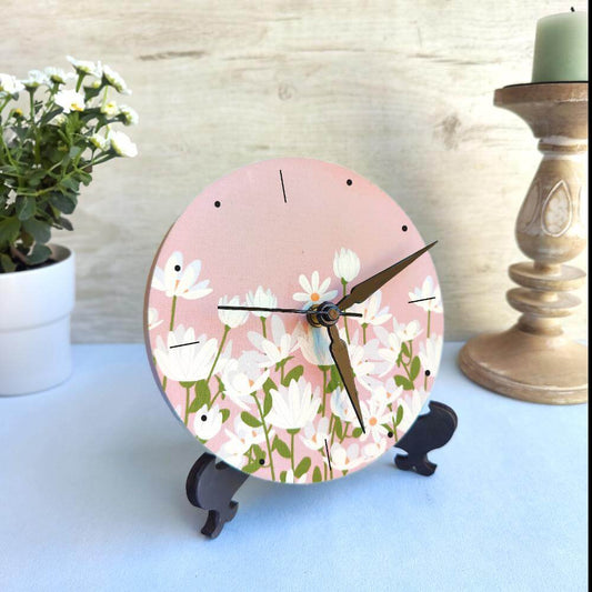 Pastel Peach Table Clock