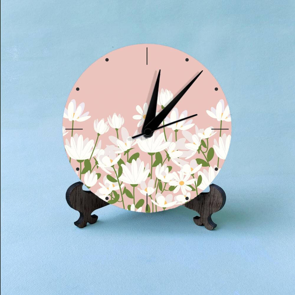 Pastel Peach Table Clock
