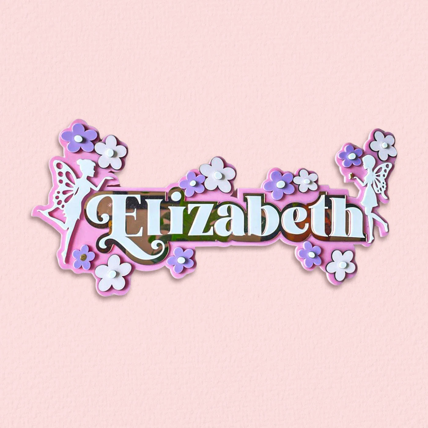 3 Layer Name Plaque - Fairyland Floral