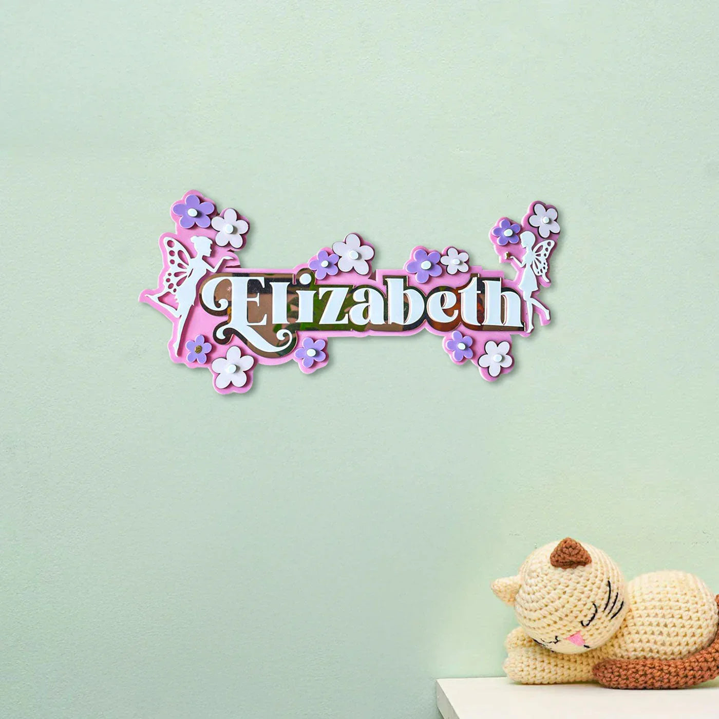 3 Layer Name Plaque - Fairyland Floral
