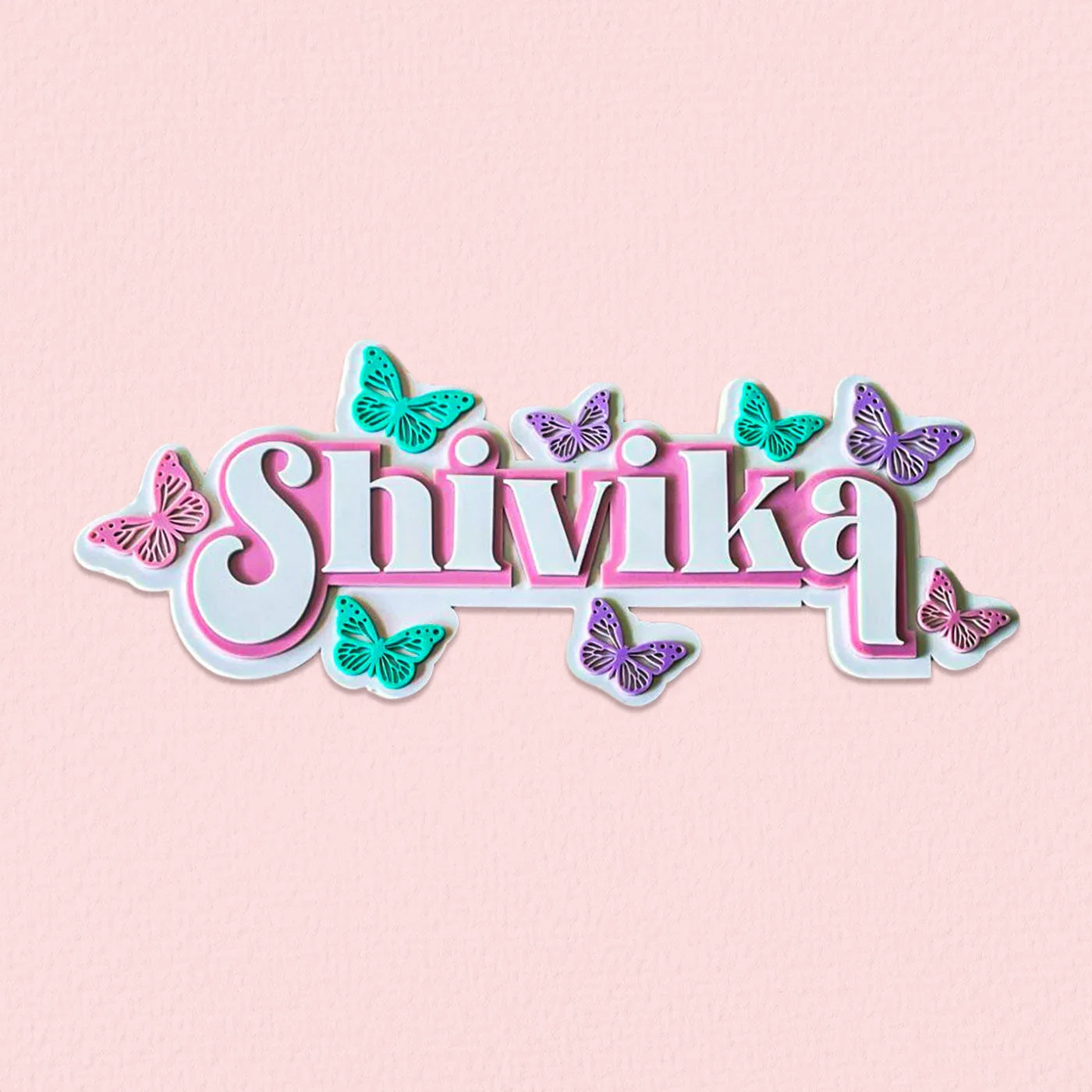3 Layer Name Plaque  - Butterfly Magic