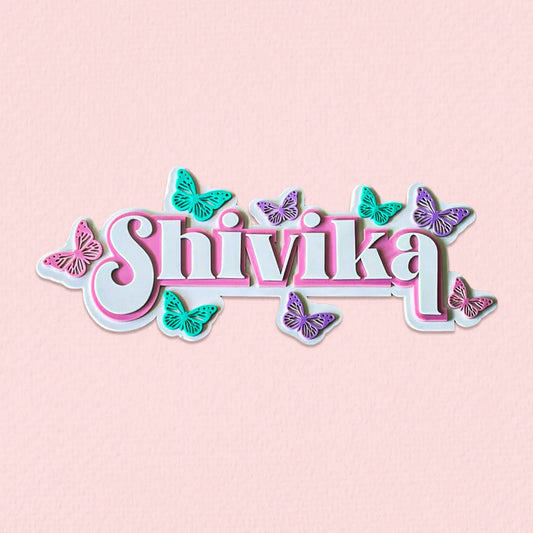 3 Layer Name Plaque  - Butterfly Magic