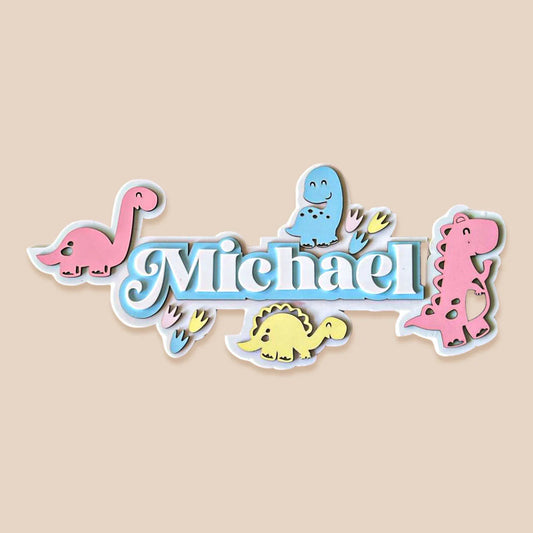 3 Layer Name Plaque - Dino Domain