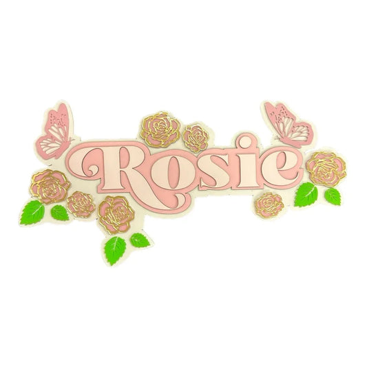 3 Layer Name Plaque - Rose Oasis