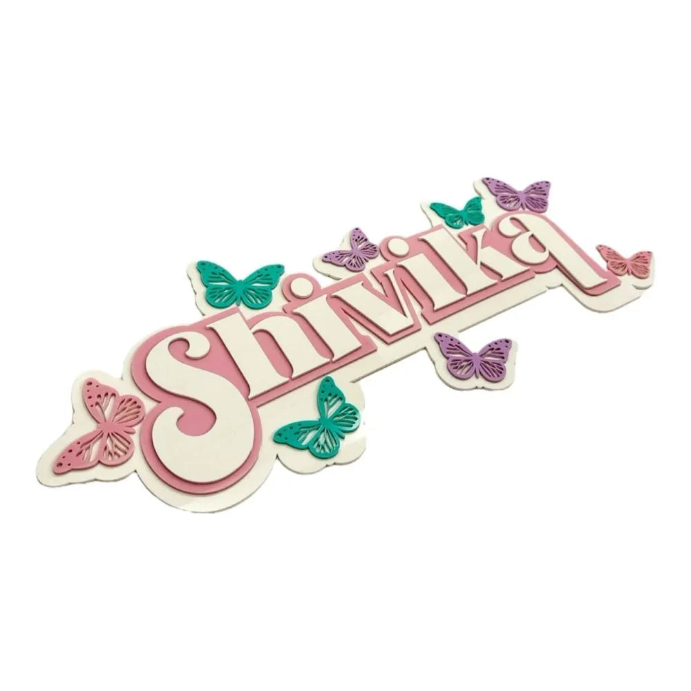 3 Layer Name Plaque  - Butterfly Magic