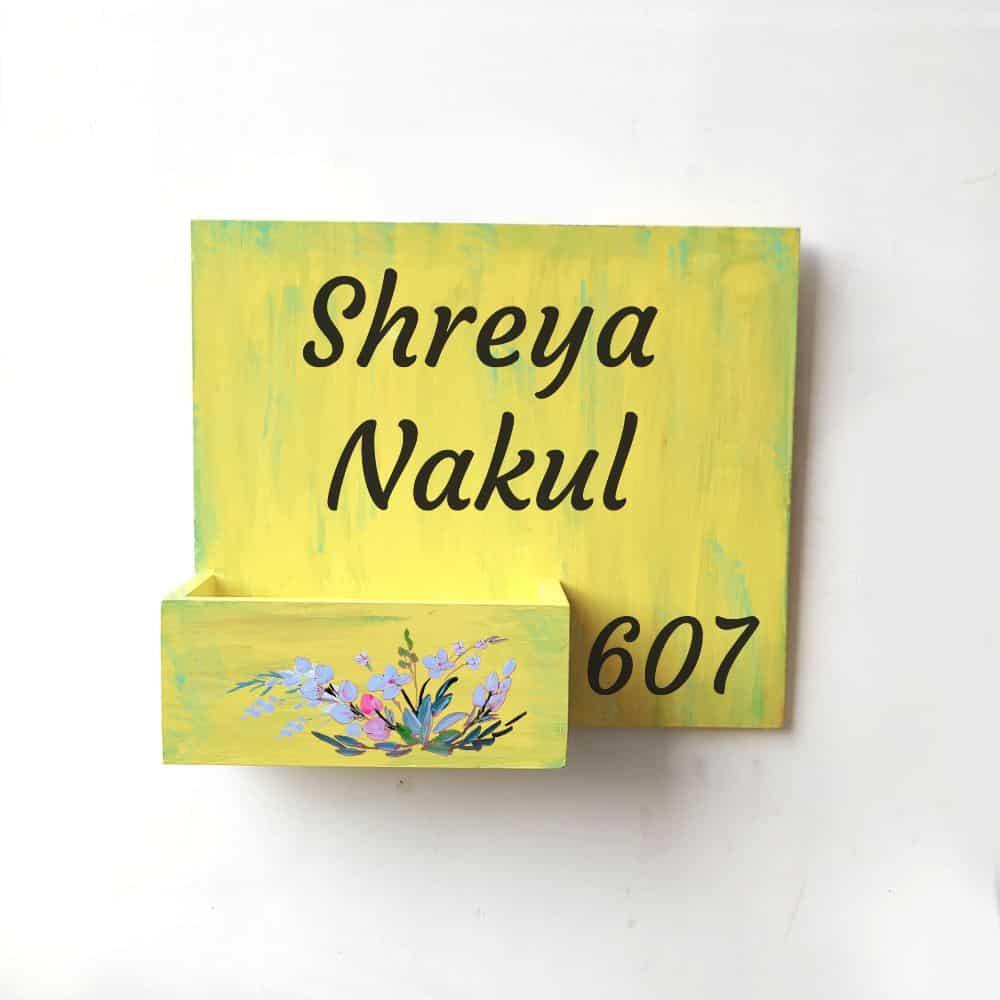 Wild Flowers - Hand-painted Planter Nameplate