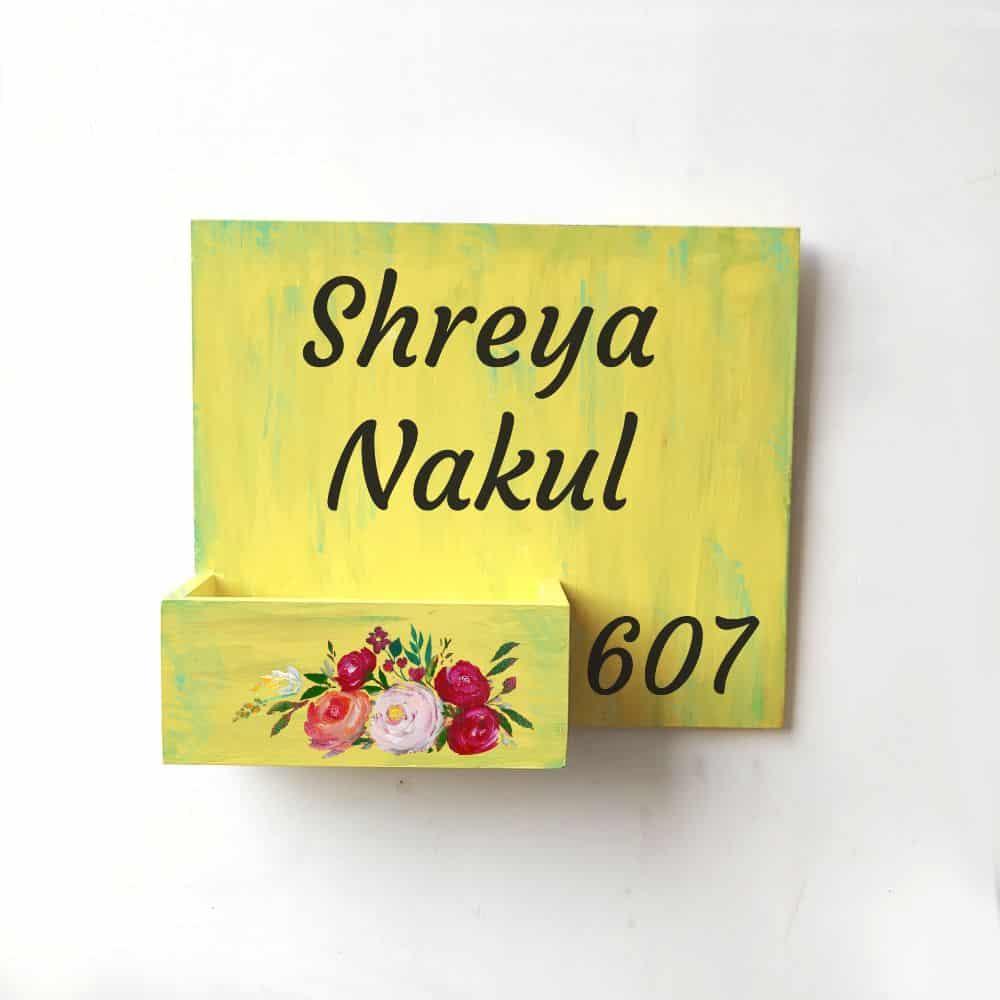 Hand-painted Customized Planter Name Plate - Flower Bed