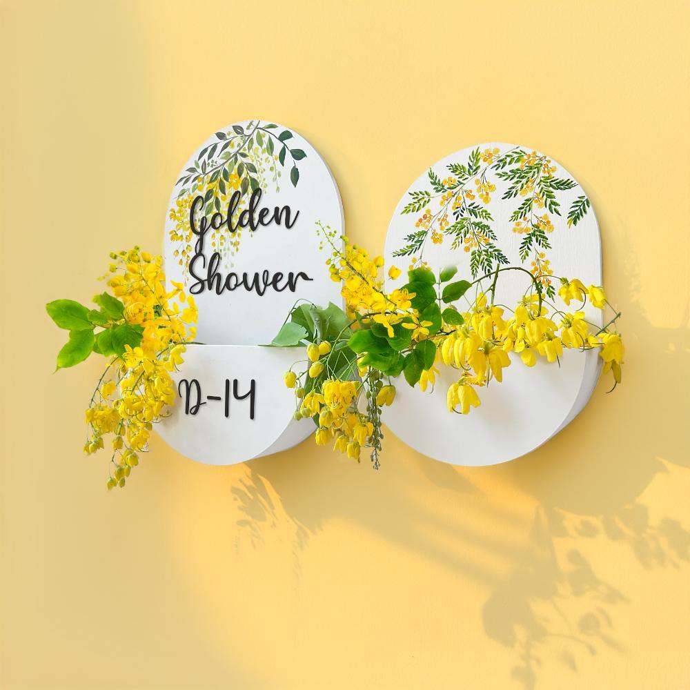 Round Planter Name Plate - Golden Shower