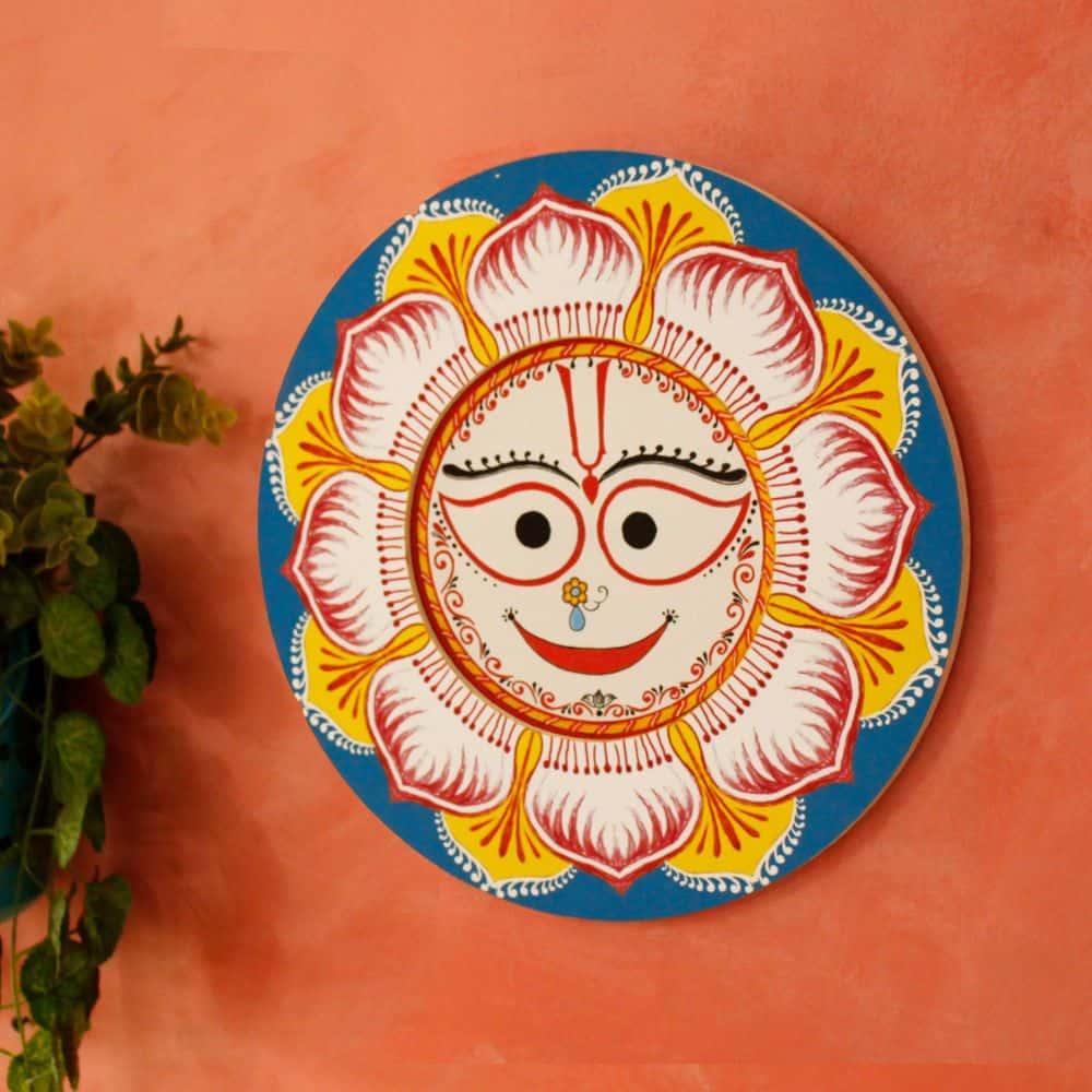 Handpainted Lord Jagannath Wall Art (Set of 3)