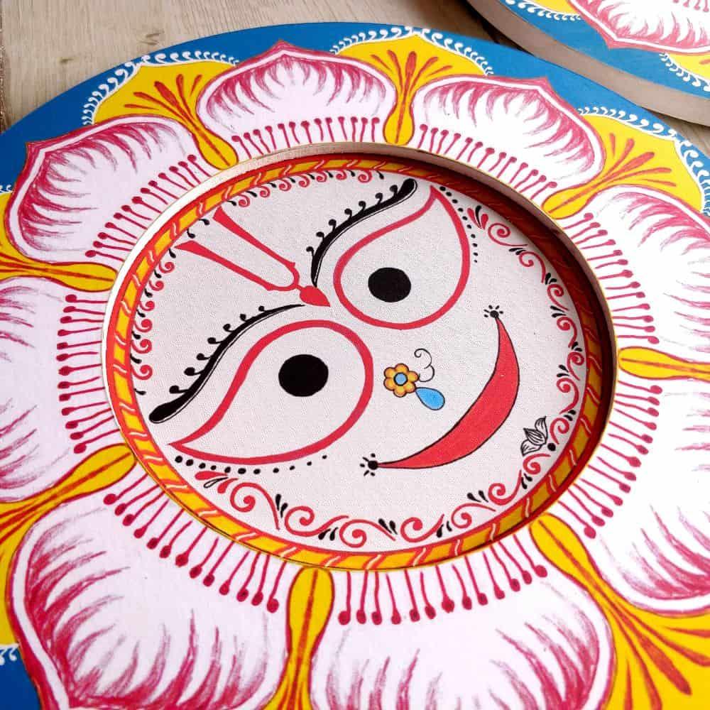 Handpainted Lord Jagannath Wall Art (Set of 3)