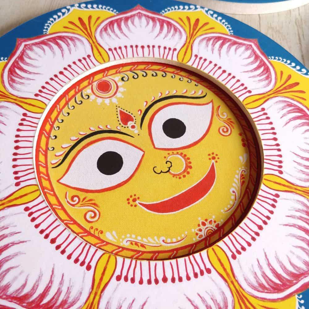 Handpainted Lord Jagannath Wall Art (Set of 3)