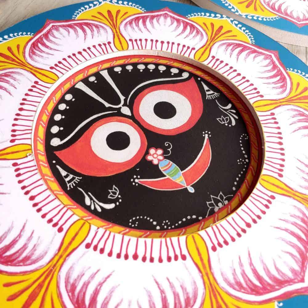 Handpainted Lord Jagannath Wall Art (Set of 3)