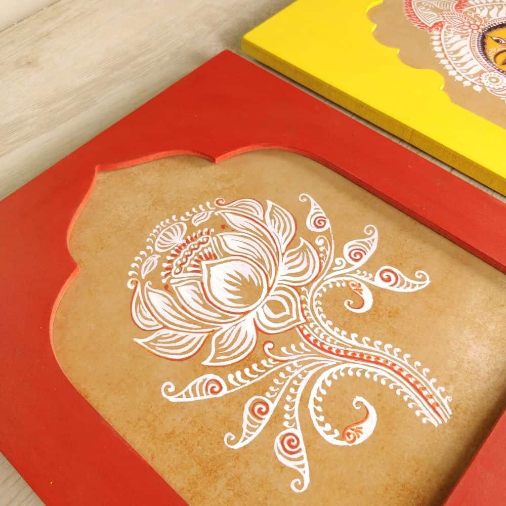 Handpainted Durga Devi Wall Art (Set of 3)