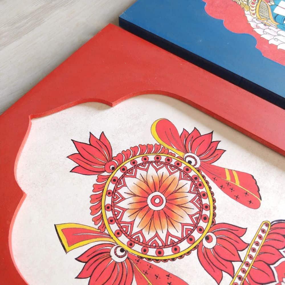 Handpainted Vishnu Shanku Chakra Wall Art (Set of 3)