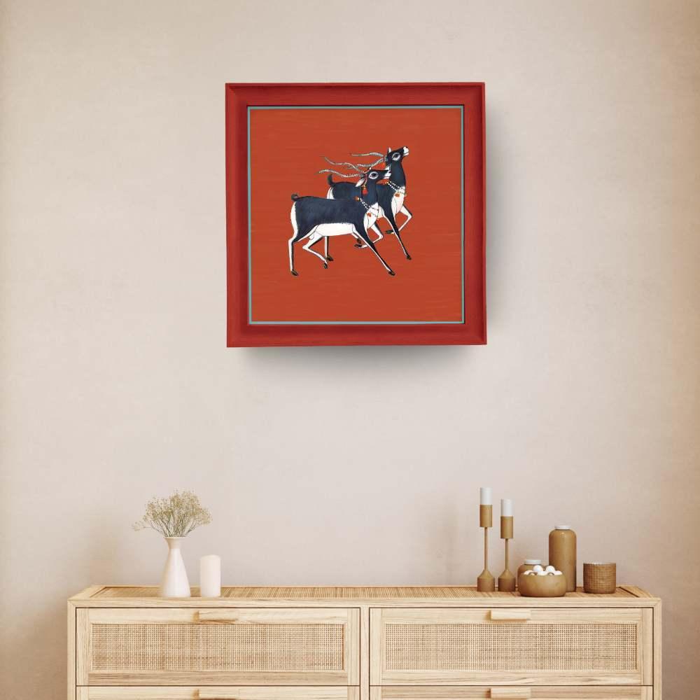 Krishna Mrig - Pichwai Canvas Art Print