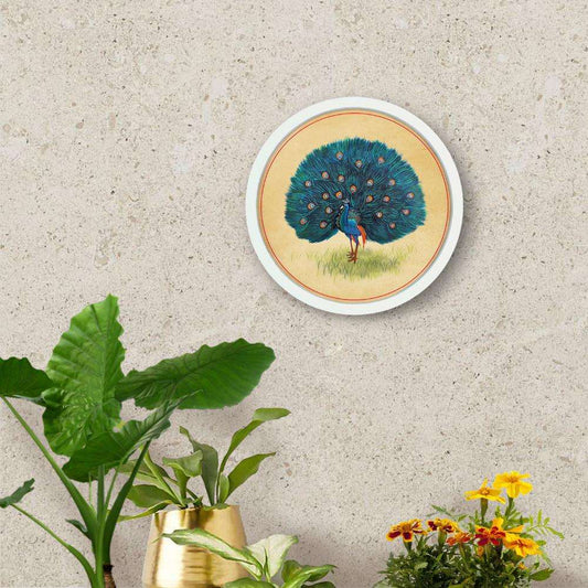 Peacock - Pichwai-style Framed Wall Art (Style 2)